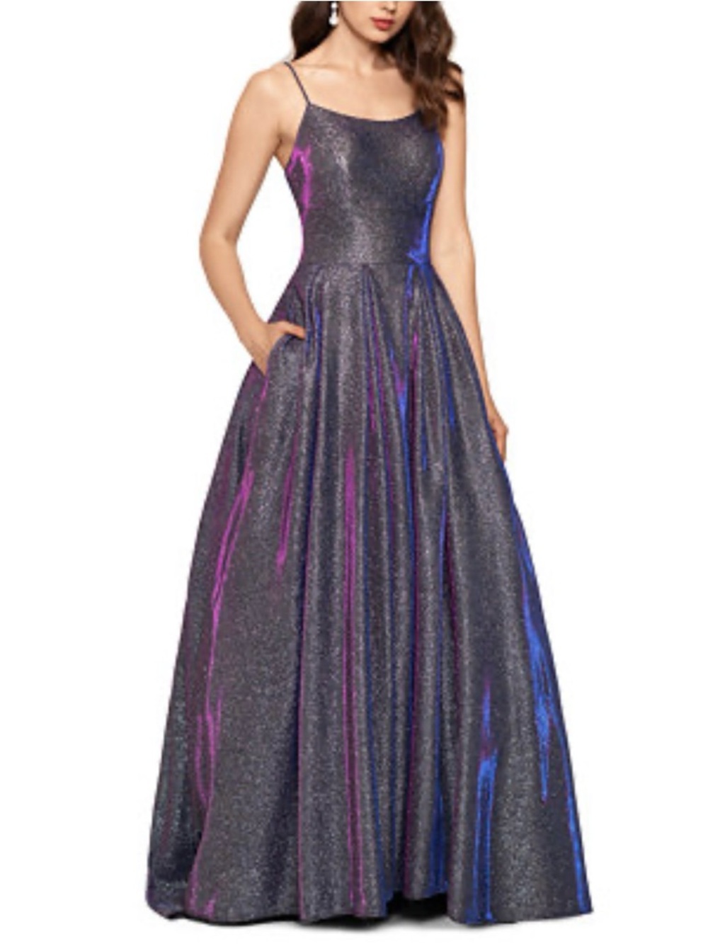 Betsy & Adam Black Label Dress with Subtle Sheen